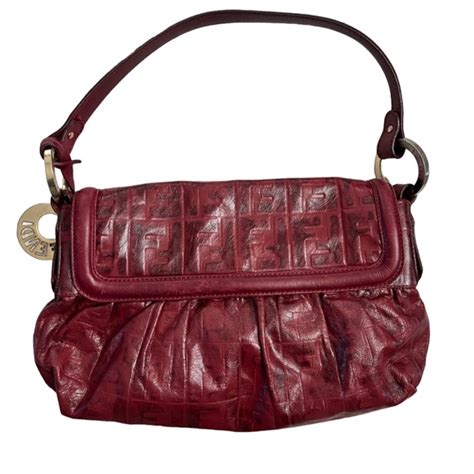 borea chef zucca fendi|Fendi Red Zucca Leather Borsa Chef Bag 1x7x15 .